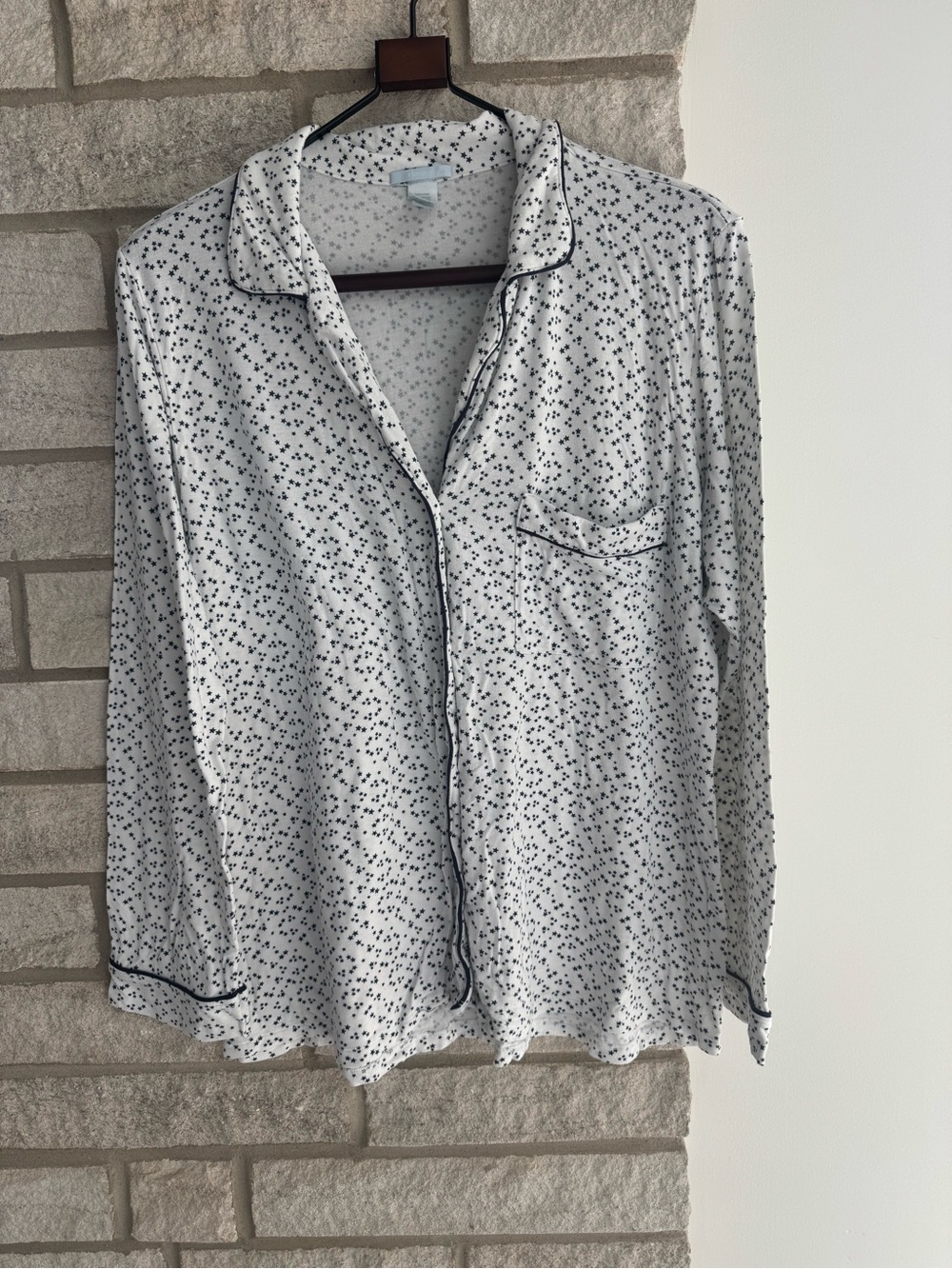 Eberjey White Button-Down pajama top